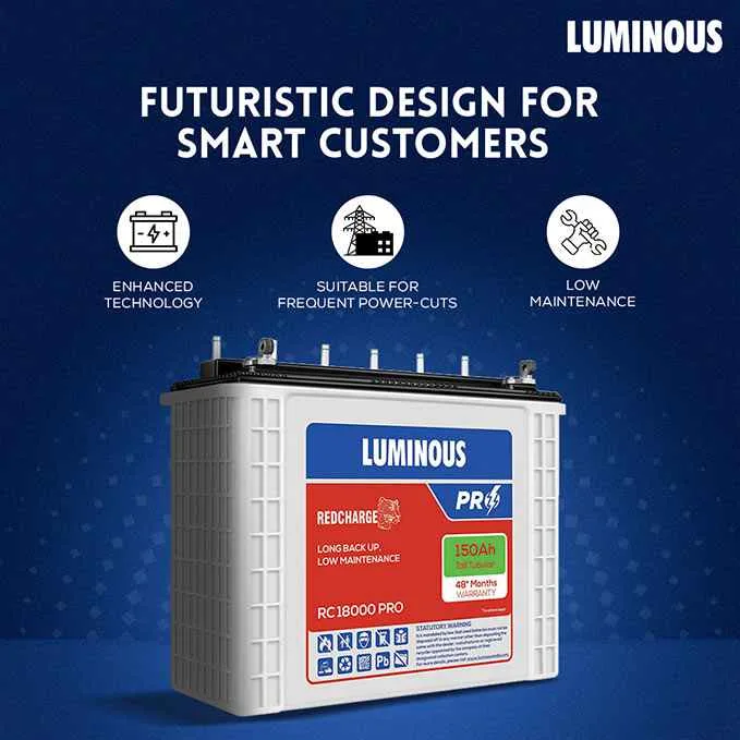 Luminous RC 18000 PRO Inverter Battery – 150Ah - Image 3