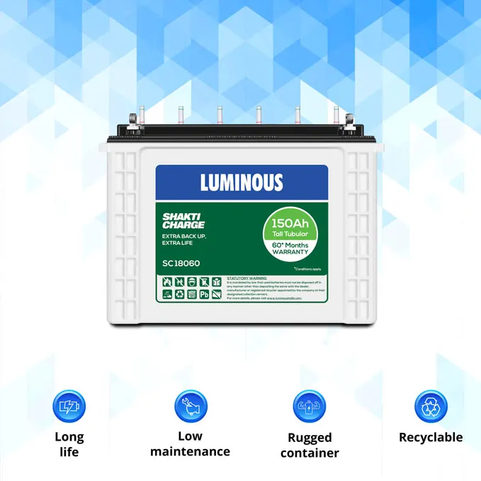 Luminous SC 18060 Inverter Battery – 150Ah - Image 2