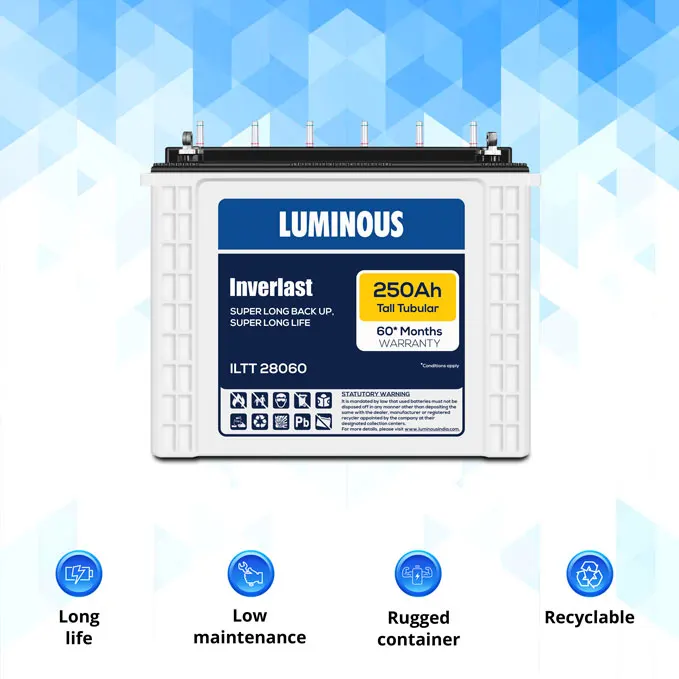 Luminous ILTT 28060 Inverter Battery – 250Ah - Image 2